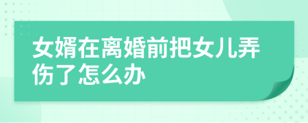 女婿在離婚前把女兒弄傷了怎么辦