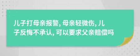 兒子打母親報(bào)警, 母親輕微傷, 兒子反悔不承認(rèn), 可以要求父親賠償嗎
