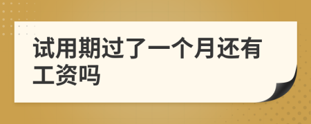 試用期過(guò)了一個(gè)月還有工資嗎