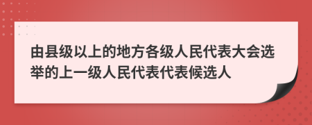 由縣級(jí)以上的地方各級(jí)人民代表大會(huì)選舉的上一級(jí)人民代表代表候選人