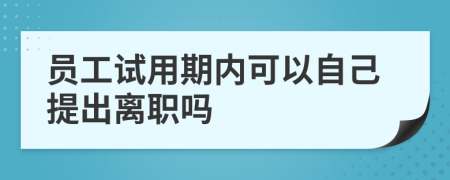 員工試用期內(nèi)可以自己提出離職嗎