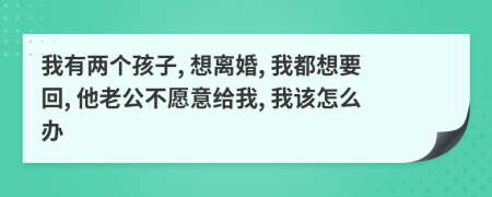 我有兩個(gè)孩子, 想離婚, 我都想要回, 他老公不愿意給我, 我該怎么辦