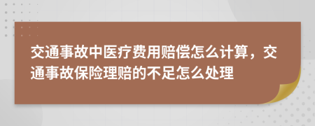 交通事故中醫(yī)療費(fèi)用賠償怎么計(jì)算，交通事故保險(xiǎn)理賠的不足怎么處理