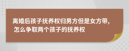 離婚后孩子撫養(yǎng)權歸男方但是女方帶, 怎么爭取兩個孩子的撫養(yǎng)權