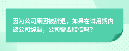 因?yàn)楣驹虮晦o退，如果在試用期內(nèi)被公司辭退，公司需要賠償嗎？