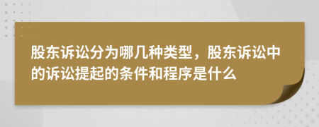 股東訴訟分為哪幾種類型，股東訴訟中的訴訟提起的條件和程序是什么