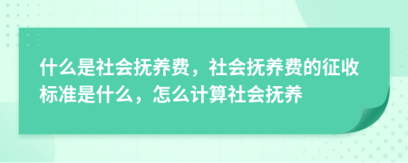 什么是社會(huì)撫養(yǎng)費(fèi)，社會(huì)撫養(yǎng)費(fèi)的征收標(biāo)準(zhǔn)是什么，怎么計(jì)算社會(huì)撫養(yǎng)