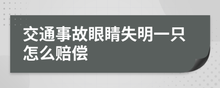 交通事故眼睛失明一只怎么賠償