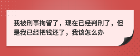 我被刑事拘留了，現在已經判刑了，但是我已經把錢還了，我該怎么辦
