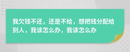 我欠錢不還，還是不給，想把錢分配給別人，我該怎么辦，我該怎么辦