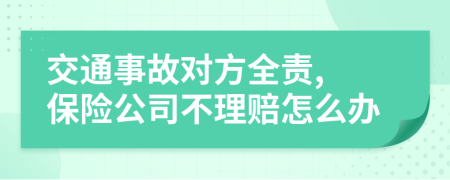 交通事故對(duì)方全責(zé), 保險(xiǎn)公司不理賠怎么辦