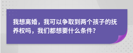 我想離婚，我可以爭(zhēng)取到兩個(gè)孩子的撫養(yǎng)權(quán)嗎，我們都想要什么條件？
