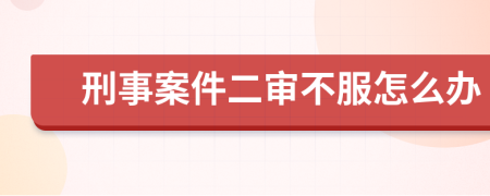 刑事案件二審不服怎么辦