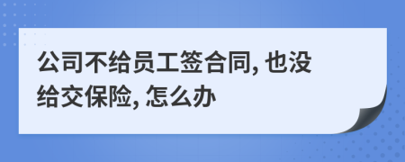 公司不給員工簽合同, 也沒給交保險, 怎么辦