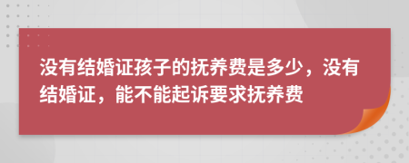 沒有結婚證孩子的撫養(yǎng)費是多少，沒有結婚證，能不能起訴要求撫養(yǎng)費