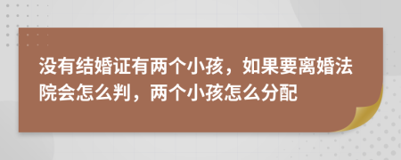 沒有結(jié)婚證有兩個(gè)小孩，如果要離婚法院會(huì)怎么判，兩個(gè)小孩怎么分配