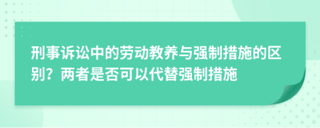 刑事訴訟中的勞動教養(yǎng)與強制措施的區(qū)別？兩者是否可以代替強制措施