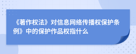 《著作權(quán)法》對信息網(wǎng)絡(luò)傳播權(quán)保護條例》中的保護作品權(quán)指什么