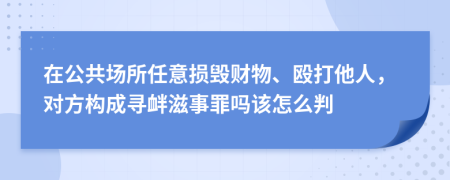 在公共場所任意損毀財物、毆打他人，對方構(gòu)成尋釁滋事罪嗎該怎么判