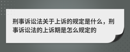 刑事訴訟法關(guān)于上訴的規(guī)定是什么，刑事訴訟法的上訴期是怎么規(guī)定的