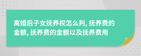 離婚后子女撫養(yǎng)權(quán)怎么判, 撫養(yǎng)費(fèi)的金額, 撫養(yǎng)費(fèi)的金額以及撫養(yǎng)費(fèi)用