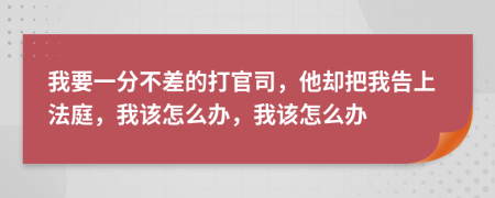 我要一分不差的打官司，他卻把我告上法庭，我該怎么辦，我該怎么辦