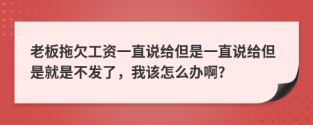 老板拖欠工資一直說(shuō)給但是一直說(shuō)給但是就是不發(fā)了，我該怎么辦啊?