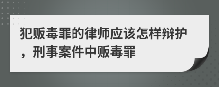 犯販毒罪的律師應(yīng)該怎樣辯護(hù)，刑事案件中販毒罪