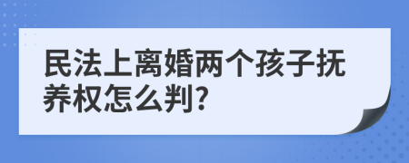 民法上離婚兩個(gè)孩子撫養(yǎng)權(quán)怎么判?