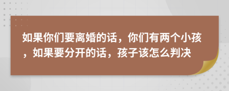如果你們要離婚的話，你們有兩個(gè)小孩，如果要分開(kāi)的話，孩子該怎么判決