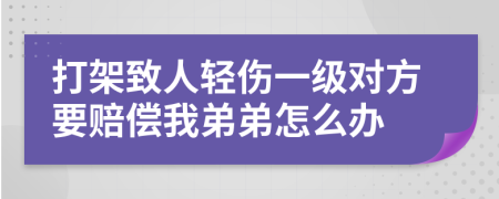 打架致人輕傷一級對方要賠償我弟弟怎么辦