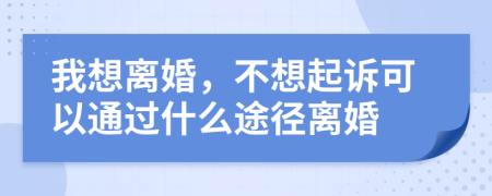 我想離婚，不想起訴可以通過什么途徑離婚