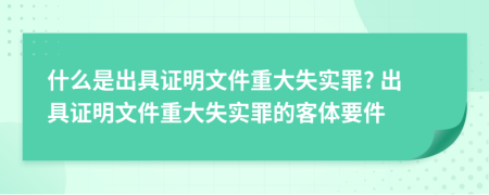 什么是出具證明文件重大失實罪? 出具證明文件重大失實罪的客體要件