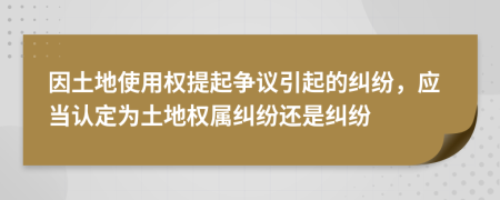 因土地使用權(quán)提起爭議引起的糾紛，應(yīng)當(dāng)認定為土地權(quán)屬糾紛還是糾紛