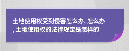 土地使用權(quán)受到侵害怎么辦, 怎么辦, 土地使用權(quán)的法律規(guī)定是怎樣的