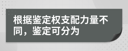 根據(jù)鑒定權(quán)支配力量不同，鑒定可分為