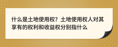 什么是土地使用權(quán)？土地使用權(quán)人對(duì)其享有的權(quán)利和收益權(quán)分別指什么