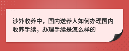 涉外收養(yǎng)中，國內(nèi)送養(yǎng)人如何辦理國內(nèi)收養(yǎng)手續(xù)，辦理手續(xù)是怎么樣的