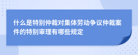 什么是特別仲裁對(duì)集體勞動(dòng)爭(zhēng)議仲裁案件的特別審理有哪些規(guī)定