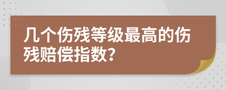 幾個(gè)傷殘等級(jí)最高的傷殘賠償指數(shù)？