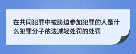 在共同犯罪中被脅迫參加犯罪的人是什么犯罪分子依法減輕處罰的處罰