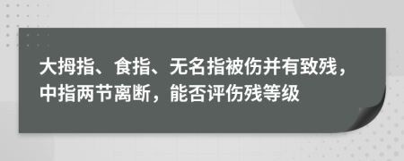 大拇指、食指、無(wú)名指被傷并有致殘，中指兩節(jié)離斷，能否評(píng)傷殘等級(jí)