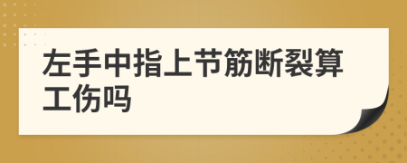 左手中指上節(jié)筋斷裂算工傷嗎