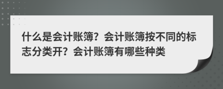 什么是會(huì)計(jì)賬簿？會(huì)計(jì)賬簿按不同的標(biāo)志分類開？會(huì)計(jì)賬簿有哪些種類