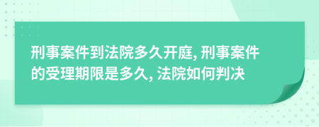 刑事案件到法院多久開(kāi)庭, 刑事案件的受理期限是多久, 法院如何判決