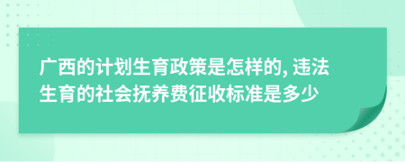 廣西的計劃生育政策是怎樣的, 違法生育的社會撫養(yǎng)費征收標準是多少