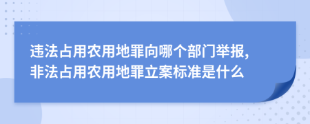 違法占用農(nóng)用地罪向哪個部門舉報, 非法占用農(nóng)用地罪立案標(biāo)準(zhǔn)是什么
