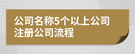 公司名稱5個以上公司注冊公司流程