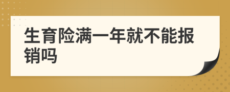 生育險滿一年就不能報銷嗎
