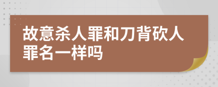 故意殺人罪和刀背砍人罪名一樣嗎